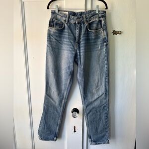 Zara Faded Blue Slim Straight Jeans